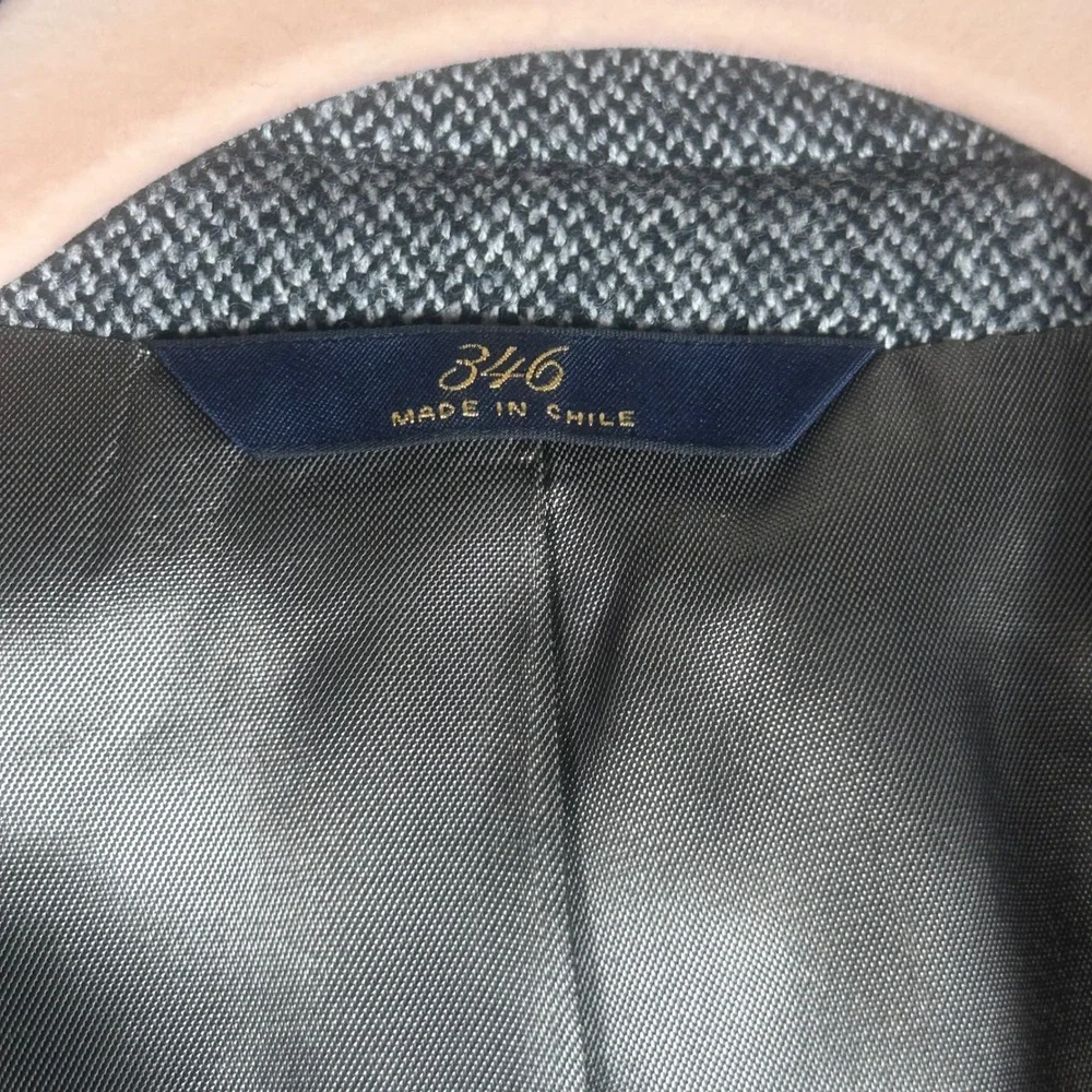 Brooks Brothers 346 Mens Gray‎ Herringbone Two Button Blazer Sport Coat Jacket